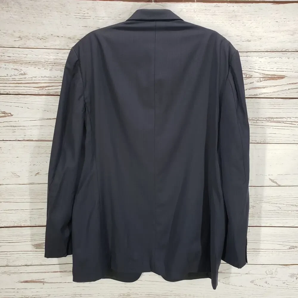 Nautica Men's Blue Wool 3 Button Mini Herringbone Sports Blazer Size 44L